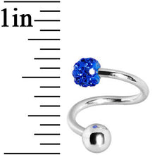 将图片加载到图库查看器，14G 7/16 Blue Crystal Evolution Spiral Belly Ring
