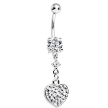 将图片加载到图库查看器，Crystalline Gem Ravishing Heart Belly Ring
