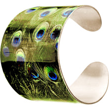 将图片加载到图库查看器，Glam Green Peacock Cuff Bracelet
