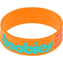Load image into Gallery viewer, Orange Aqua Boobies Awareness for Breast Cancer Bracelet

