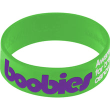 Load image into Gallery viewer, Green Purple Boobies Awareness for Breast Cancer Bracelet
