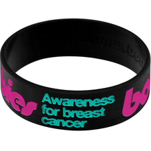 Load image into Gallery viewer, Black Pink Boobies Awareness for Breast Cancer Bracelet
