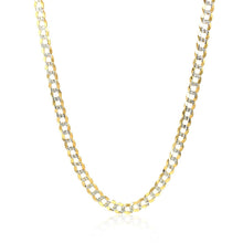 Load image into Gallery viewer, 3.6 mm 14k Two Tone Gold Pave Curb Chain
