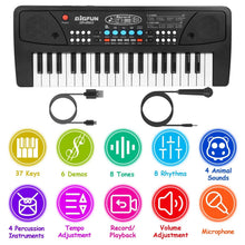 Load image into Gallery viewer, 37 Keys Digital Music Electronic Keyboard Instrument with Microphone
