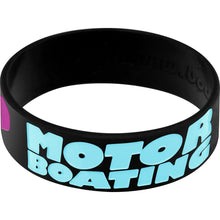 Load image into Gallery viewer, Black Aqua I Love Motor Boating Breast Cancer Bracelet
