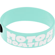 Load image into Gallery viewer, Baby Blue Black I Love Motor Boating Breast Cancer Bracelet
