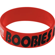 Load image into Gallery viewer, Red Black Boobies Rock Breast Cancer Bracelet
