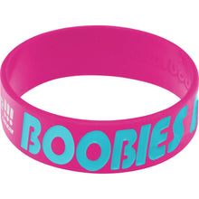 Load image into Gallery viewer, Pink Aqua Boobies Rock Breast Cancer Bracelet
