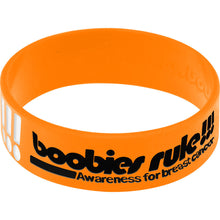 Load image into Gallery viewer, Orange White Boobies Rock Breast Cancer Bracelet
