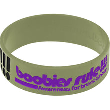 Load image into Gallery viewer, Army Green Black Boobies Rock Breast Cancer Bracelet
