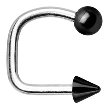 将图片加载到图库查看器，Black Titanium Ball Spike Lippy Loop Labret
