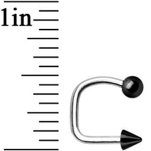 将图片加载到图库查看器，Black Titanium Ball Spike Lippy Loop Labret
