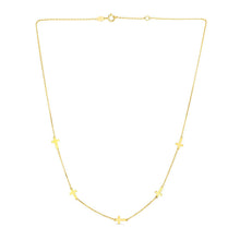 Load image into Gallery viewer, 14k Yellow Gold Chain Necklace with Cross Stations
