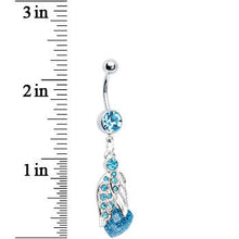 将图片加载到图库查看器，Blue Gem Heaven Angelic Heart Belly Ring
