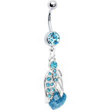 将图片加载到图库查看器，Blue Gem Heaven Angelic Heart Belly Ring
