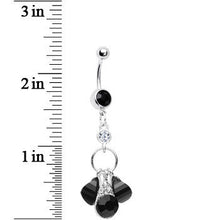 Load image into Gallery viewer, Midnight Tears Black Gem Hoop Dangle Belly Ring
