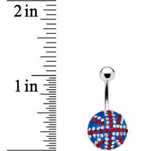 Load image into Gallery viewer, Crystal British Flag Belly Ring

