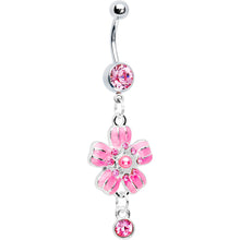 将图片加载到图库查看器，Rose Flower Gem Perfect Posy Dangle Belly Ring
