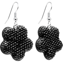 将图片加载到图库查看器，Chic Black Flower Dangle Earrings
