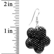 将图片加载到图库查看器，Chic Black Flower Dangle Earrings
