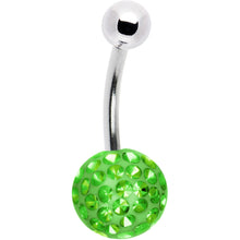 将图片加载到图库查看器，Peridot Green Pave Crystal Sparkler Belly Ring
