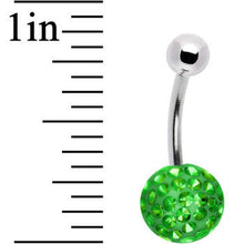 将图片加载到图库查看器，Peridot Green Pave Crystal Sparkler Belly Ring

