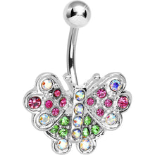 Load image into Gallery viewer, Multi Gem Colorful Butterfly Belly Ring
