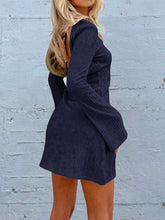 Load image into Gallery viewer, Elegant Backless Dress Round Neck Long Sleeve Mini Dress Stylish Party Girls Dress
