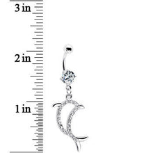 Load image into Gallery viewer, Crystalline Gem Hollow Dolphin Belly Ring
