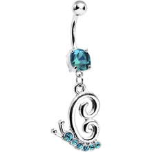 将图片加载到图库查看器，Zircon Blue Gem Snail Dangle Belly Ring
