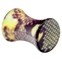 Load image into Gallery viewer, 4G Green Snake Skin Acrylic Saddle Plug
