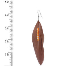 将图片加载到图库查看器，Tawny Feather and Crystal Earrings
