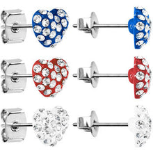 将图片加载到图库查看器，6mm Gem Heart Stud Earring Set
