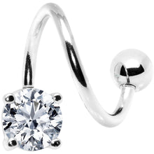 Load image into Gallery viewer, 14G 7/16 Clear Gem Pinnacle Spiral Twister Belly Ring

