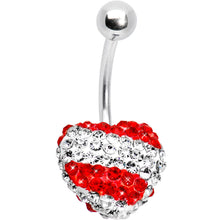 将图片加载到图库查看器，Stellar Splash Red Heart Sparkler Belly Ring
