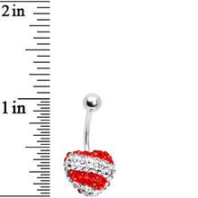 将图片加载到图库查看器，Stellar Splash Red Heart Sparkler Belly Ring
