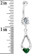 将图片加载到图库查看器，Green Heart Claddagh Belly Ring
