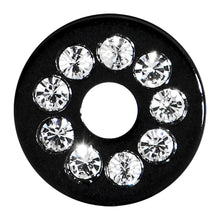 Load image into Gallery viewer, 4G Black Acrylic with Clear Jeweled Flesh Tunnel
