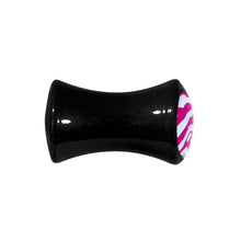 将图片加载到图库查看器，2G Acrylic Pink White Zebra Saddle Plug
