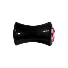 Load image into Gallery viewer, 4G Black Acrylic Pink and White Checkerboard Saddle Plug
