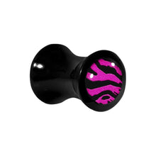 Load image into Gallery viewer, 2G Acrylic Pink Black Zebra Saddle Plug
