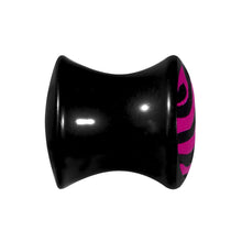 Load image into Gallery viewer, 00G Acrylic Pink Black Zebra Saddle Plug
