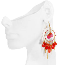Load image into Gallery viewer, Captivating Coral Chandelier Earrings
