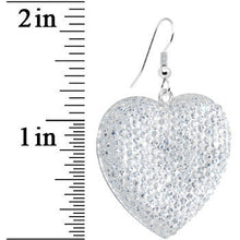 将图片加载到图库查看器，Chic Clear Gem Studded Heart Dangle Earrings
