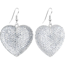 将图片加载到图库查看器，Chic Clear Gem Studded Heart Dangle Earrings
