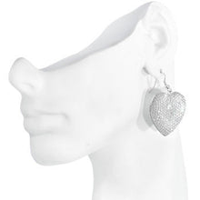 将图片加载到图库查看器，Chic Clear Gem Studded Heart Dangle Earrings
