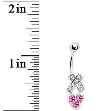 将图片加载到图库查看器，Hugs and Kisses Paved Heart Belly Ring

