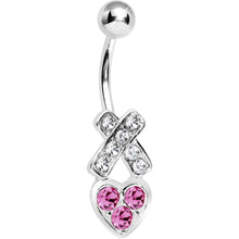 将图片加载到图库查看器，Hugs and Kisses Paved Heart Belly Ring
