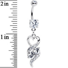 Load image into Gallery viewer, Clear Gem Heart Twist Belly Ring
