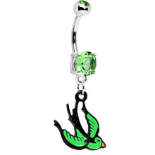 将图片加载到图库查看器，Peridot Gem Sparrow Dive Belly Ring

